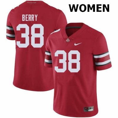 NCAA Ohio State Buckeyes Women's #38 Rashod Berry Red Nike Football College Jersey DJU2845SF